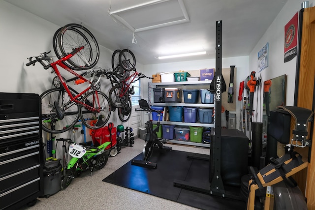 5081 Mengel Ln, Hilliard, OH 43026 - exercise area featuring attic access
