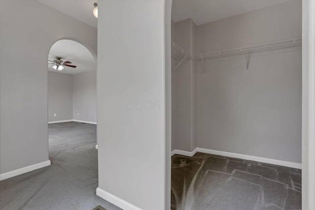 5512 Old Coble St, Canal Winchester, OH 43110 - walk in closet with carpet, ceiling fan, and arched walkways