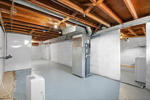 3851 Security Dr, Grove City, OH 43123 - unfinished below grade area featuring washer / clothes dryer and heating unit