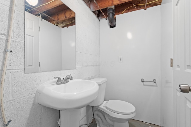 3851 Security Dr, Grove City, OH 43123 - half bathroom with toilet and concrete block wall