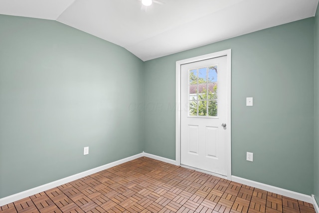 3851 Security Dr, Grove City, OH 43123 - spare room featuring baseboards and lofted ceiling