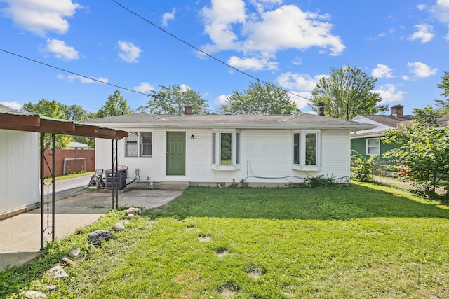 3851 Security Dr, Grove City, OH 43123 - single story home with a patio area, a chimney, and entry steps