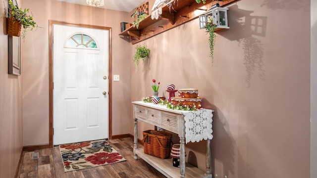 405 Meadowland Dr, Newark, OH 43055 - doorway to outside with wood finished floors and baseboards