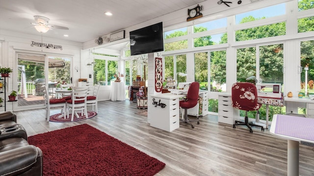 405 Meadowland Dr, Newark, OH 43055 - sunroom with wood finished floors and recessed lighting
