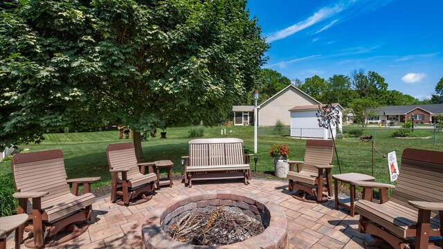 405 Meadowland Dr, Newark, OH 43055 - view of patio / terrace with a fire pit
