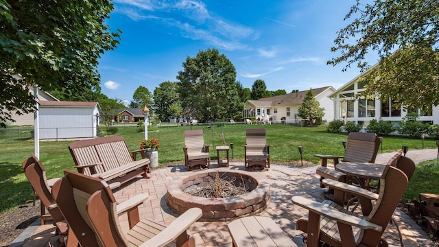 405 Meadowland Dr, Newark, OH 43055 - view of patio / terrace featuring a fire pit
