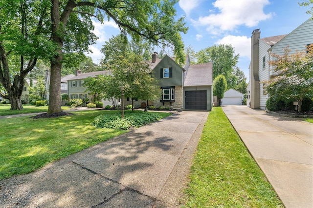 67 Aldrich Rd, Columbus, OH 43214 - view of front of house featuring a front lawn and stone siding