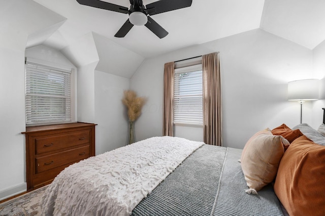 67 Aldrich Rd, Columbus, OH 43214 - bedroom with lofted ceiling and a ceiling fan