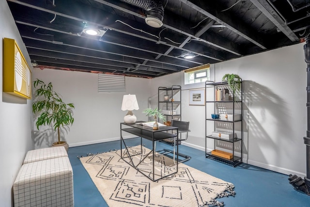 287 S Roys Ave, Columbus, OH 43204 - office area featuring baseboards and concrete floors