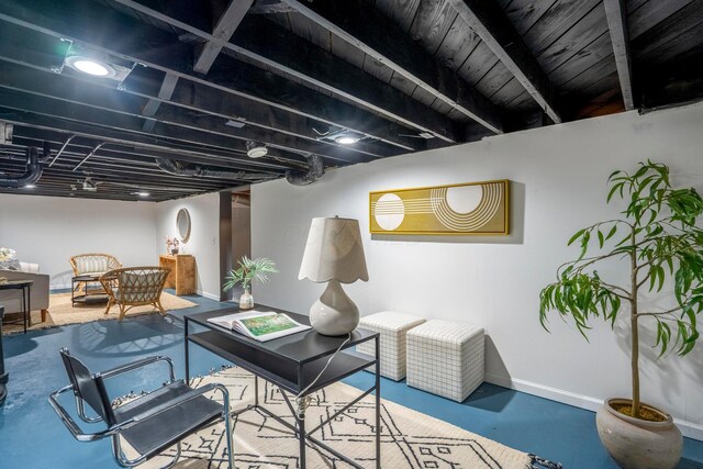 287 S Roys Ave, Columbus, OH 43204 - office area featuring concrete floors and baseboards