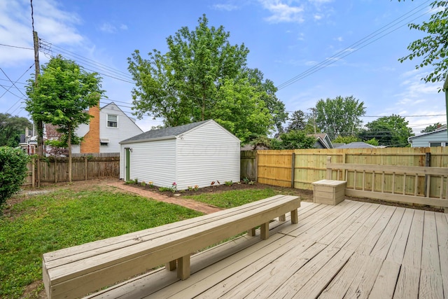 287 S Roys Ave, Columbus, OH 43204 - wooden terrace featuring a fenced backyard and a shed