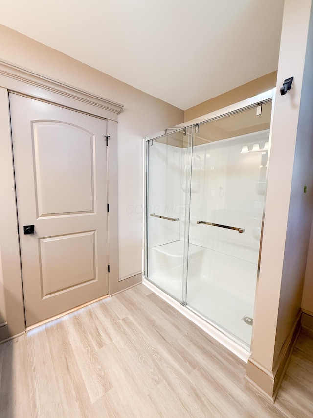 69 N Cherry St, Mount Gilead, OH 43338 - full bath with wood finished floors and a shower stall