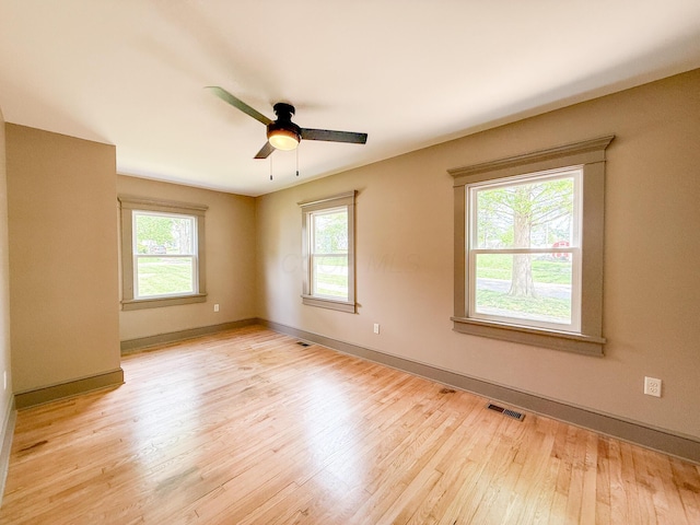 69 N Cherry St, Mount Gilead, OH 43338 - empty room featuring light wood-type flooring and ceiling fan