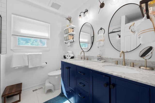 3823 Ramblehurst Rd, Columbus, OH 43221 - bathroom with double vanity, a shower, and tile patterned flooring