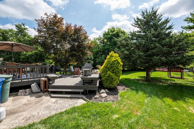 3823 Ramblehurst Rd, Columbus, OH 43221 - view of grassy yard featuring a deck