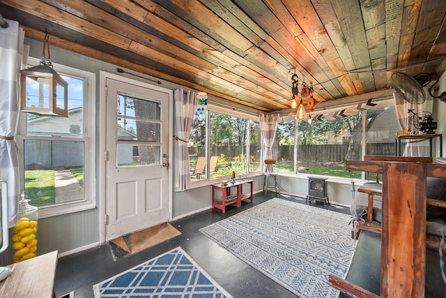 1467 Melrose Ave, Columbus, OH 43224 - sunroom with healthy amount of natural light and a wood stove