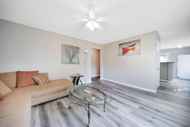 2272 Eden Ave, Columbus, OH 43224 - living room featuring wood finished floors and a ceiling fan