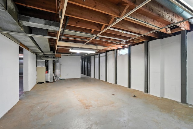 899 Meadowview Dr, Columbus, OH 43224 - unfinished basement with gas water heater and heating unit