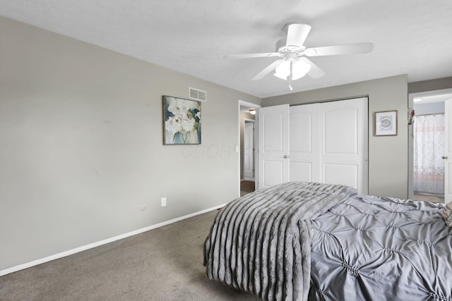 664 Dukewell Pl, Galloway, OH 43119 - bedroom featuring carpet floors, a closet, and ceiling fan