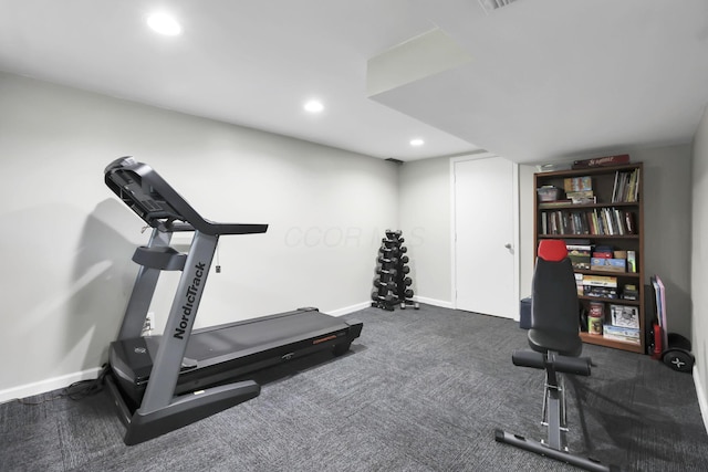 664 Dukewell Pl, Galloway, OH 43119 - workout room featuring baseboards and recessed lighting
