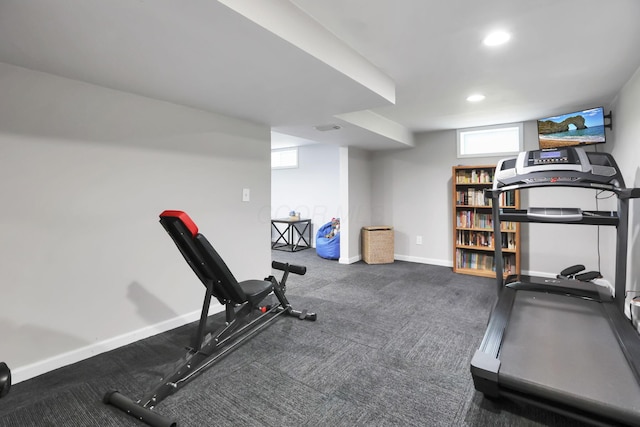 664 Dukewell Pl, Galloway, OH 43119 - exercise area with baseboards and recessed lighting