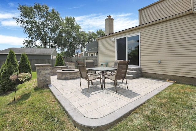 664 Dukewell Pl, Galloway, OH 43119 - view of patio / terrace featuring a fire pit and entry steps