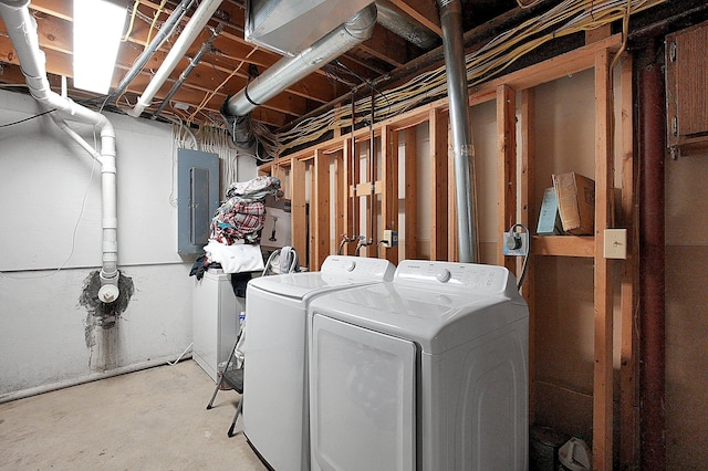 8713 State Route 207, Mount Sterling, OH 43143 - laundry area with washing machine and clothes dryer and electric panel