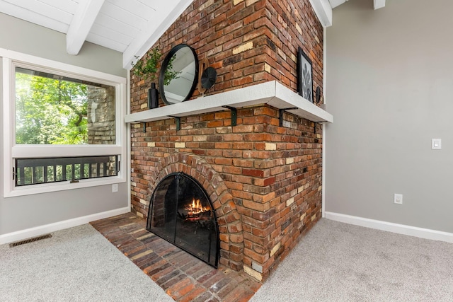 2109 W 5th Ave Unit C, Grandview Heights, OH 43212 - unfurnished living room with carpet floors and a fireplace