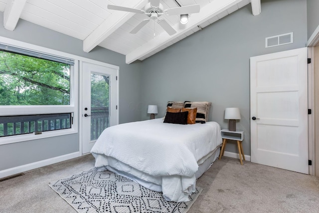 2109 W 5th Ave Unit C, Grandview Heights, OH 43212 - carpeted bedroom with access to outside and a ceiling fan
