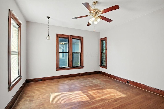 366 Hudson Ave, Newark, OH 43055 - empty room with wood finished floors and a ceiling fan