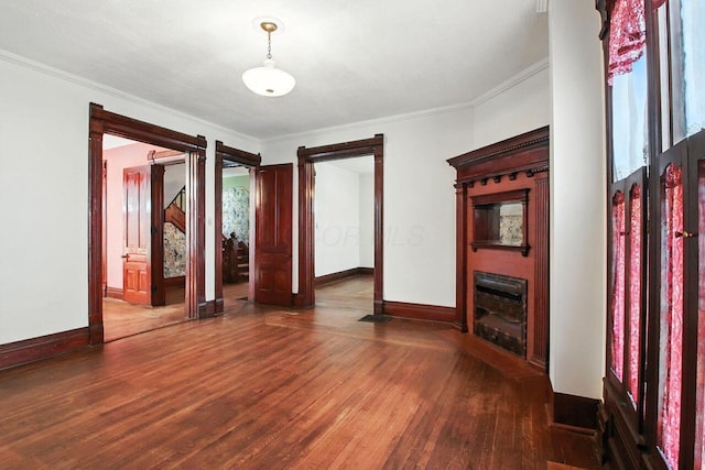 366 Hudson Ave, Newark, OH 43055 - unfurnished living room featuring wood finished floors and crown molding