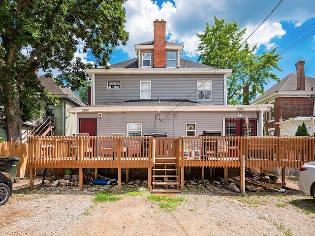 2640-2642 W Broad St, Columbus, OH 43204 - back of property with a chimney and a deck