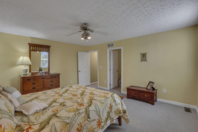 6041 Tetlin Field Dr, New Albany, OH 43054 - carpeted bedroom featuring ceiling fan and a textured ceiling