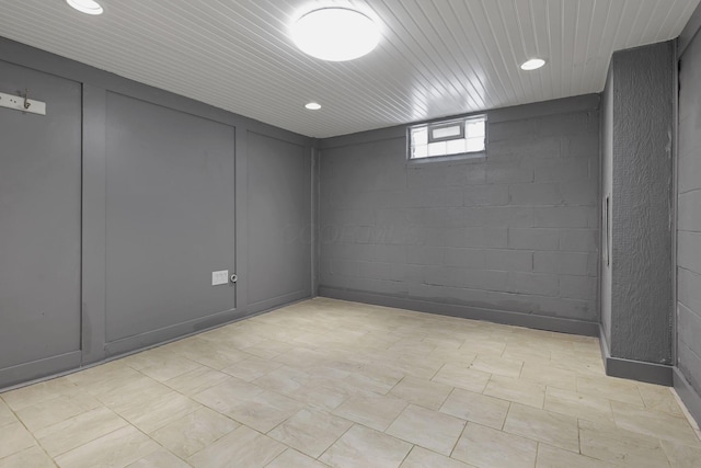 1808 Brentnell Ave, Columbus, OH 43219 - below grade area featuring recessed lighting and concrete block wall