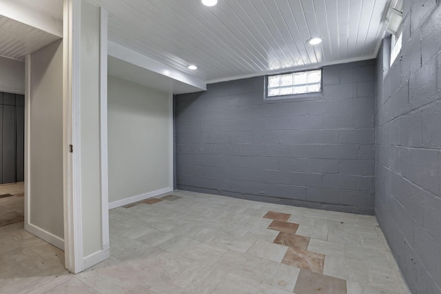 1808 Brentnell Ave, Columbus, OH 43219 - basement featuring recessed lighting and concrete block wall