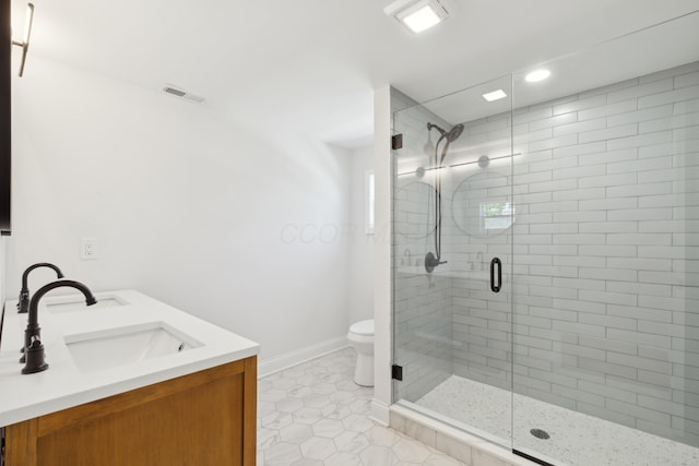 86 W N Broadway, Columbus, OH 43214 - full bath featuring a shower stall, tile patterned flooring, double vanity, and recessed lighting