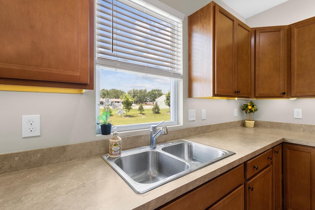 6750 Constitution Way, Powell, OH 43065 - kitchen featuring light countertops and brown cabinetry