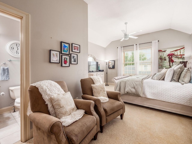 6676 Ballantrae Pl, Dublin, OH 43016 - bedroom with vaulted ceiling and a ceiling fan
