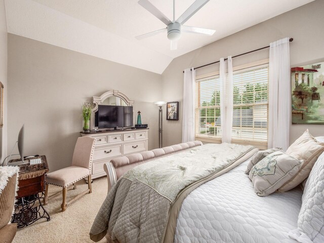 6676 Ballantrae Pl, Dublin, OH 43016 - bedroom with lofted ceiling and a ceiling fan
