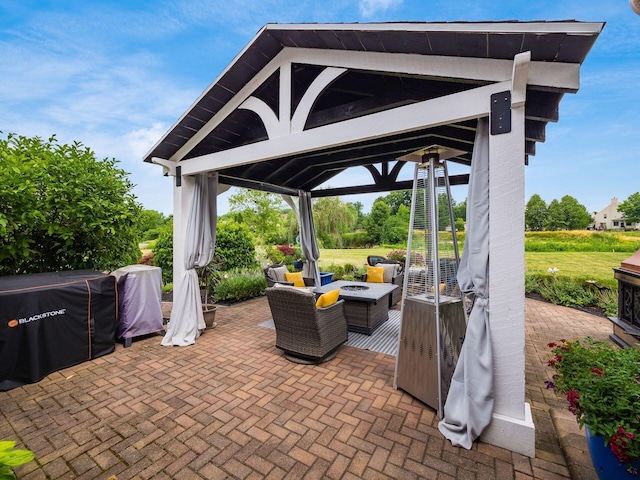 6676 Ballantrae Pl, Dublin, OH 43016 - view of patio featuring a gazebo and an outdoor fire pit