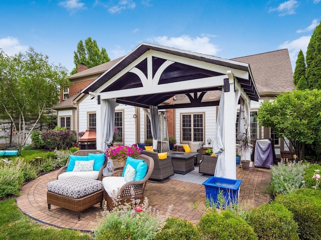 6676 Ballantrae Pl, Dublin, OH 43016 - view of patio with outdoor lounge area and a gazebo
