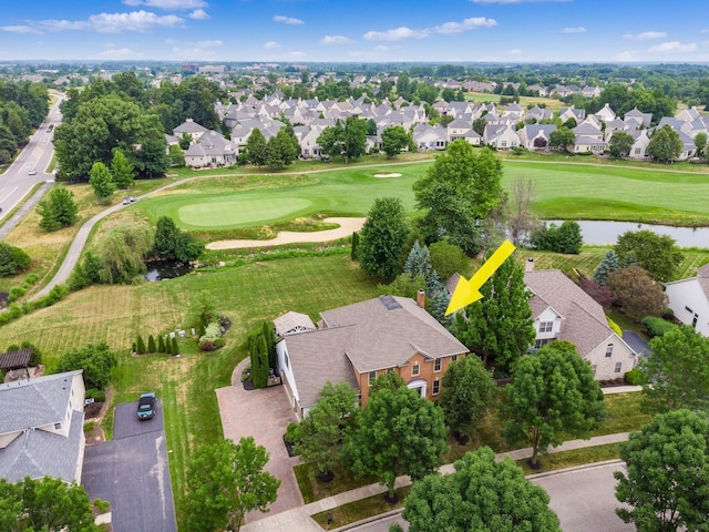 6676 Ballantrae Pl, Dublin, OH 43016 - aerial perspective of suburban area with a large body of water and a golf course