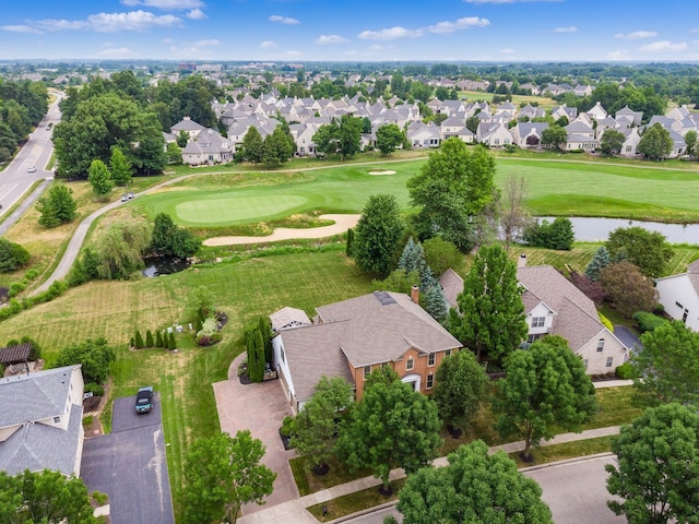 6676 Ballantrae Pl, Dublin, OH 43016 - aerial perspective of suburban area with a nearby body of water and a golf course