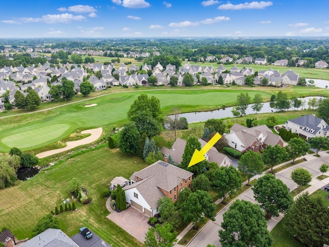 6676 Ballantrae Pl, Dublin, OH 43016 - aerial view of residential area with a large body of water and a local golf course