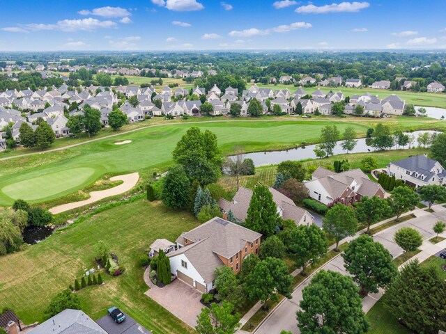 6676 Ballantrae Pl, Dublin, OH 43016 - aerial view of residential area with a large body of water and a golf club