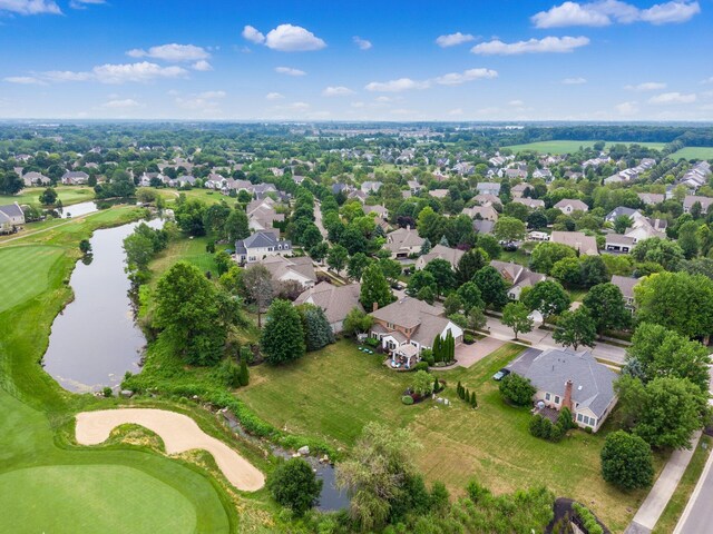 6676 Ballantrae Pl, Dublin, OH 43016 - aerial perspective of suburban area featuring a nearby body of water and a golf club