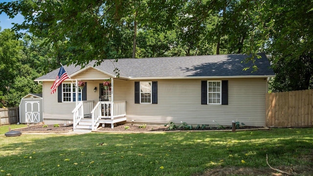13376 Maple Rd NE, Thornville, OH 43076 - ranch-style home with a shed and a shingled roof