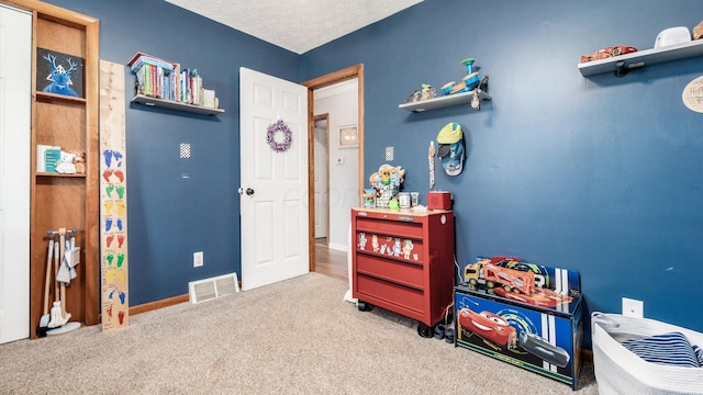 13376 Maple Rd NE, Thornville, OH 43076 - game room featuring carpet flooring and a textured ceiling