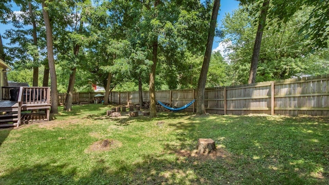 13376 Maple Rd NE, Thornville, OH 43076 - fenced backyard with a wooden deck