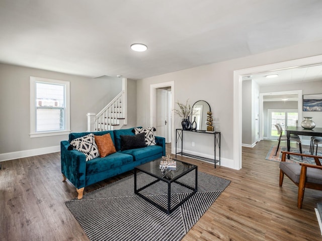 2040 Fairmont Ave, Columbus, OH 43223 - living area featuring stairway and wood finished floors